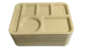 LOT 24 Lunch Trays Divided Cafeteria Daycare School Food Plates TAN CARLISLE