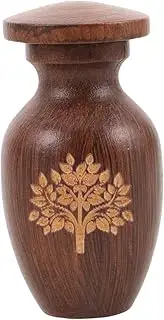 GANAZONO Natural Wood Pet Urn Pet Cremation Keepsake Box for Dog Cat Memorial Urn Ashes Container Funeral Box