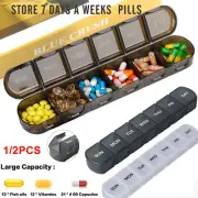1/2x 7 Day Pill Box Holder Tablet Container Organiser Dispenser Storage Vitamin