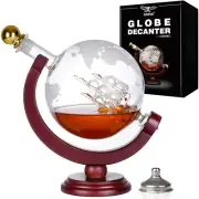 PONPUR Whiskey Globe Decanter, Gifts for Men Dad, Anniversary Birthday Gift f...