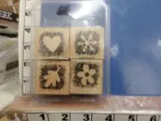 heart leaf snowflake flower made from scratch STAMPIN UP! RUBBER STAMP 35f