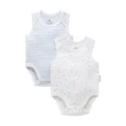 2 Pack Singlet Bodysuit - Pale Blue Pack (0000)