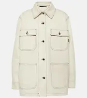 [Max Mara] Max Mara Dardano cotton and linen jacket UK 16 white