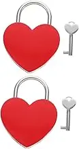 2 Sets Heart Lock Love Lock Love Heart Padlock Travel Padlocks Key Code Tags Luggage Suitcases Suitcases Decoration Decorations Key Locker Red Zinc Alloy