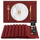 Red Placemats Set of 8, Washable Dining Table Mats Cloth Place Mats, Elegant ...