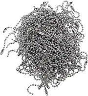 KAILIKETIY 100pcs Ball Chain Hanging Tag Chain Beadable Keychain Chain Key Rings Dainty Jewelry Hanging Tag Connector Jewelry Bead Chains Tags Connector Chains Chain Tags Silver Iron