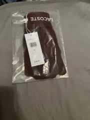 NWT LACOSTE Mens Gloves Mitten Red 100% Wool Croc Logo RV045251 BZD Knit Size S