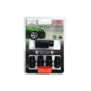 SAAS Lock Nuts Splined Acorn Bulge 12mm x 1.25 Black Chrome Finish Pack of 4
