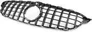 DACOLWZING Car Front Bumper Grille Moulding Racing Grill W/Camera Gloss Black Compatible for Mercedes -Benz 2019 W205 C-Class C200 C250 C300 C350