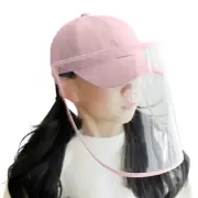 Protective Shield Hat Cap Pollution Dust Full Face HD Cover Kids Pink