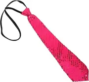 [PACKOVE] Dazzling Rosy Sequin Tie Flashy Necktie for Weddings Halloween Dance Parties and Cosplay Soft Snag Resistant for Comfortable Wear