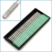 30pcs Diamond Mount 3mm Cylinder Head Headed Tip Tipped Drilling Drill Bit Tool