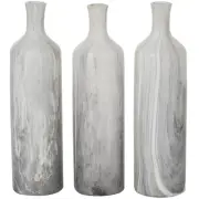 CosmoLiving by Cosmopolitan Ceramic Decorative Vase Faux Marble Centerpiece V...