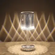 Portable Crystal Table Lamp, 3-Color Touch Control Rechargeable, 3-Levels Bri...