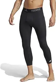 [adidas] KUK10 Men's Sports Tights, Techfit Compression Training 3/4 Length Leggings