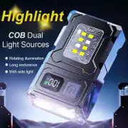 Rechargeable Mini Keychain LED Flashlight Magnetic Adjustable Angle Multipurpose
