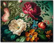 TUMOVO DIY Paint by Numbers Kit for Adults - Beautiful Flower Bunch Paint by Number Kit on Canvas for Beginners Home Wall Decor Pre-Printed Art-Quality Canvas Acrylic Paints Girls' Crafts 16x20 Inch