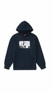 Supreme Classic Ad Hooded Sweatshirt Navy Sz Large Brand New