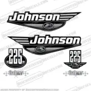 Fits Johnson 225hp High Output Outboard Engine Decals - Black