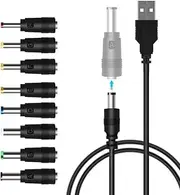 BIGTEDDY 8Tips USB to 5.5 mm/2.1 mm 5 Volt DC Barrel Jack Plug Charging 1M Power Cord for Smartphones, Speakers, IP-Cameras, Small Appliances & More