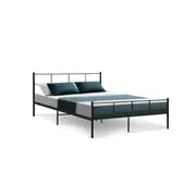 Metal Bed Frame Mattress Base Sol Black