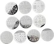 minkissy Nail Stamps Christmas 10 Pieces Nail Stamping Plates Unique Designs Reusable Diy Nail Art Stencils
