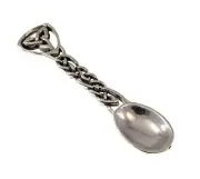 Handcrafted Solid 925 Sterling Silver Celtic Trinity Knot Salt Spoon