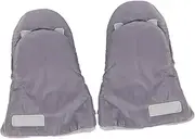 [BESPORTBLE] 1 Pair Windproof Thickened Outdoor Gloves Hand Warmers for Pushchairs Warm and Comfortable Grey Winter Gloves for Cold Weather Protection