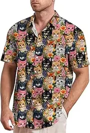 [Generic] Mens Big Tall Shirts Funny Graphic Beach Christmas T Shirts Santa Casual Fashion Dress Wear Mens Compression Cold Gear