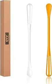 OYV Multifunctional Mini Whisk and Spoon, 8.5 in Mini Whisks for Cooking, 2 Pieces Small Whisk For Whisking, Beating, Blending Ingredients, Mixing Sauces, BPA Free Tiny Whisk