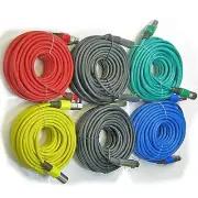 6 pk mixed color 50 ft foot feet 3 pin XLR mic microphone extension cables cords