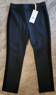 Vineyard Vines Ponte Pants Tuxedo Velvet Side Preppy Girl's Size 7 Jet Black NWT