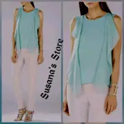 NWT BCBG MAXAZRIA SIZE M Ivorie Ruffle Cascade Open Back Top $158 Fashion!!