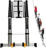 Longest Extension Ladder with Stabilizer Bar， Aluminium Multipurpose Loft Telescoping Ladder， Mighty Heavy Duty Tall Telescopic Ladders (Size : 7m/23ft)