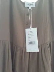 Seed Heritage Women's Clothing Cotton Cheesecloth Dress. Donkey Brown. 12. NWT.