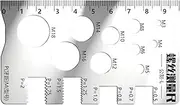 Bolt Thread Gauge | Screw Measurement Ruler,Anti-Slip Portable Measuring Gauge Tool for Nut Bolt Bit Thread Industry Crafting