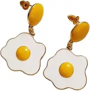 [Generic] Creative Personality Interest Poached Egg To Wear Take A Geometric Female Delicate Temperament Earrings