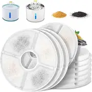 Rispetit Cat Water Fountain Filters, 10 Pack Cat Fountain Replacement Filters, Triple Filtration System Pet Cat Fountain Filter Replacement for 84oz/2.5L Automatic Cat Fountain