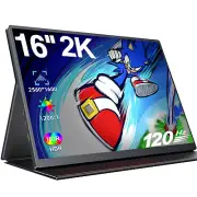 16" 120Hz Monitor 2560*1600 2K Portable Monitor Gaming Monitor 16:10 Screen