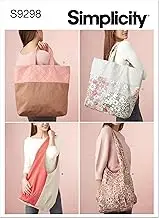 Simplicity S9298 Sewing Pattern Market Tote Bags, One Size