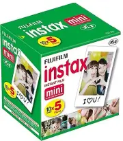 Fujifilm Instax Mini Instant Film 10 Sheets×5 (Total 50 Shots) For Mini 8 & 9