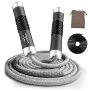 Weighted Jump Rope, 1LB Tangle-Free Ball Bearing Rapid Speed Skipping Black
