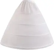 [ａ aternee] Women Crinoline Petticoat 4 Hoop Underskirt for Prom Wedding Ceremonies Holiday White