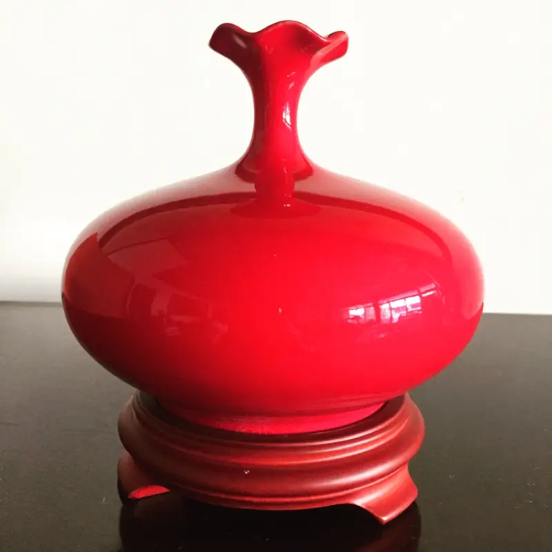 漢聲窯 林三江 丁丑年作 飾壺 花器 花入 陶器 台座付き 送料無料】台灣