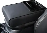 Car Armrest Cushion, Auto Arm Rest Pad Organizer, Multi-Function Cup and Tissue Holder for Front Seat Organization, Road Trip, Daily Commuting, 13.78x8.27x2.95 inches