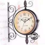 精品速發🔥‹雙面掛鐘› 歐式鐵藝雙面 掛鐘 創意美式兩面掛錶現代簡約客廳復古著飾雙面 掛鐘354
