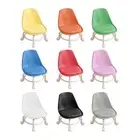 Low Height Rolling Stool with Back Small Roller Stool Sturdy PU Leather Seat