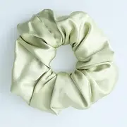 Silk Scrunchie Hair Tie, 6 cm Large Elastic Hair Band, Luxury Headband (Matcha)