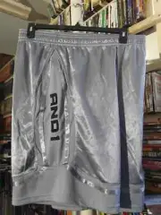 AND1 Mens 3XL Basketball Shorts Gym Workout Silver Grey Dazzle Shiny Silky Glanz