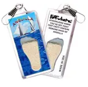 Anguilla FootWhere® Souvenir Zipper-Pull. Made in USA